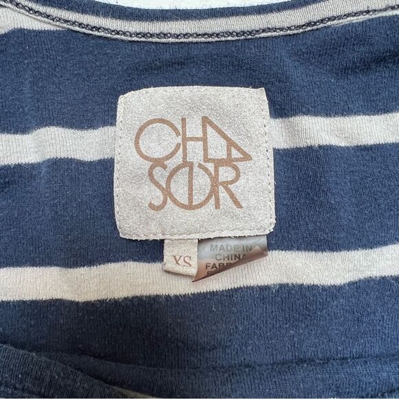 Chaser Striped Spaghetti Strap Crop Top Navy XS EUC - Picture 3 of 3